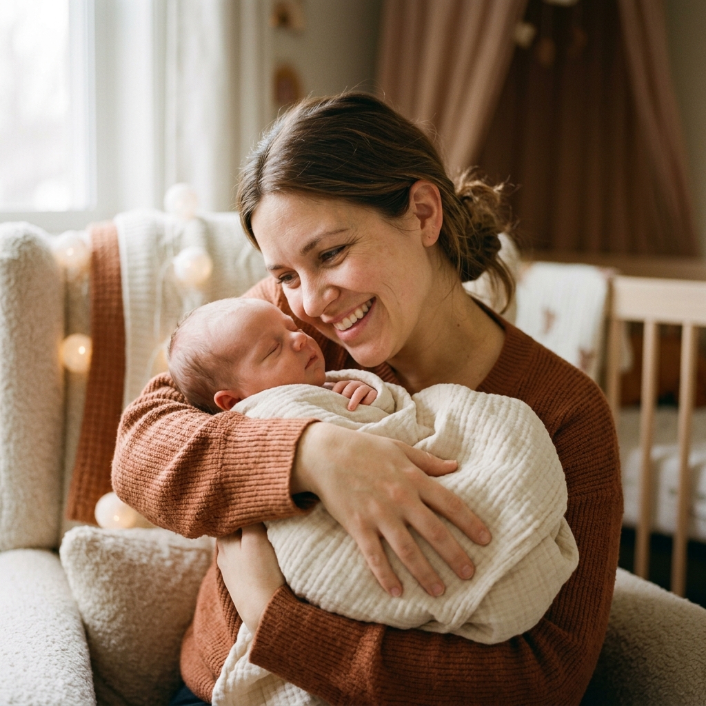 Happy Mother and Baby